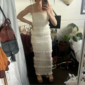 Ivory Ruffle Maxi Dress